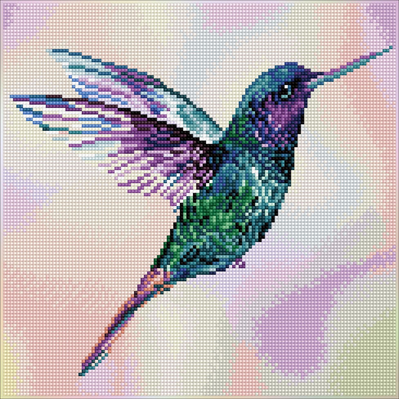 Diamond Dotz Hummm Along Hummingbird Diamond Painting Kits for Adults - Diamond Art Kits a Relaxing Creative Craft Kit with Dotz Gems 12.6"x12.6"